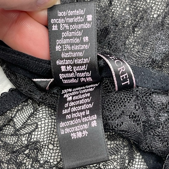 Victoria’s Secret Black Lace Bodysuit Plunge Neckline size Large - Picture 11 of 12